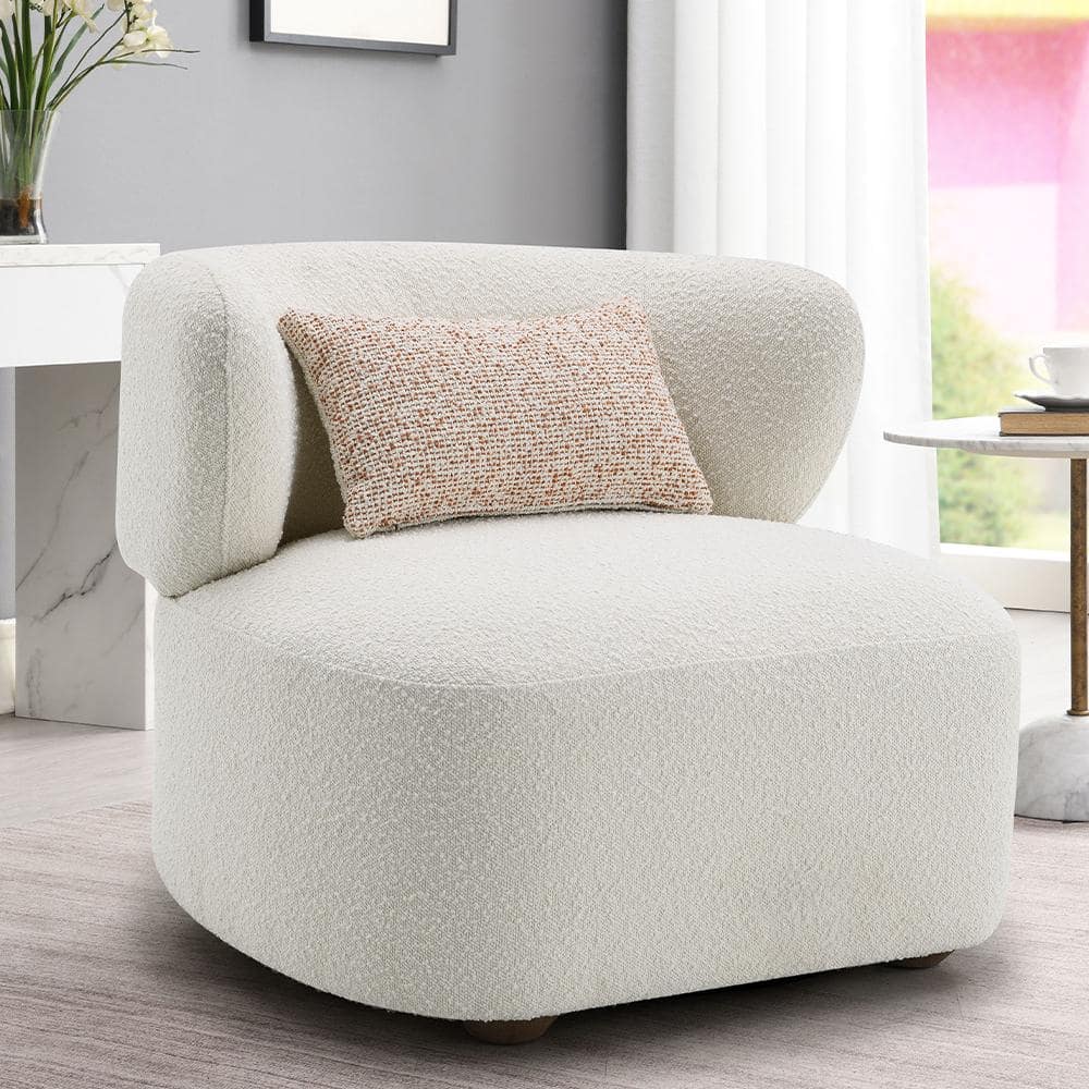 Acme Furniture Jaicy Beige Boucle Fabric Occasional Chair Set of 1 with ...