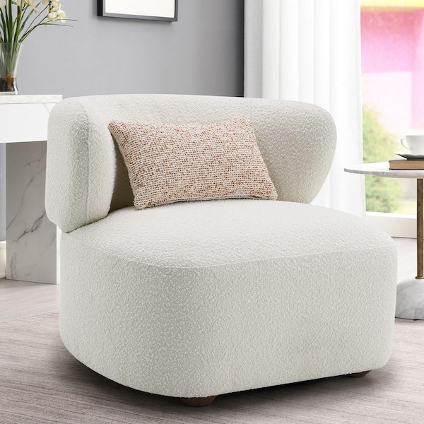 Acme Furniture Jaicy Beige Boucle Fabric Occasional Chair Set of 1 with No Additional Features