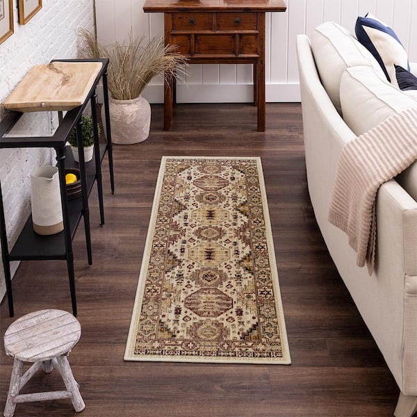Tristan Vanilla 2 ft. x 6 ft. Runner Medallion Indoor Area Rug