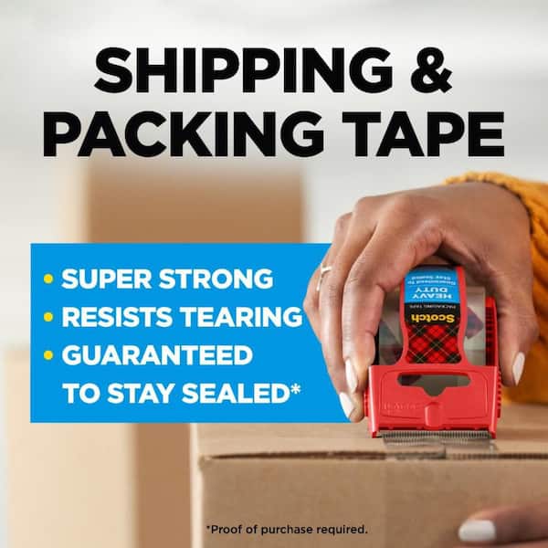 1.88 in. x 22.2 yds. Heavy Duty Shipping Packaging Tape with Dispenser