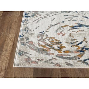 Porto Beige 5 ft. 3 ft. x 7 ft. 6 in. Abstract Polypropylene Area Rug