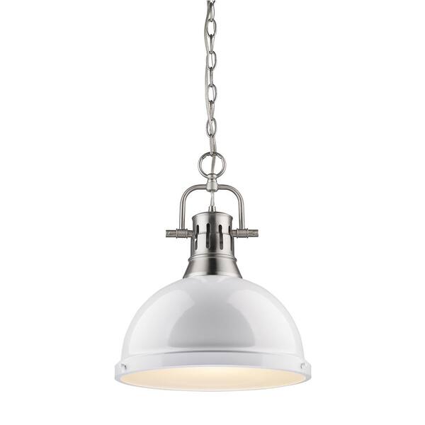 Golden Lighting Dunan Collection 1-Light Pewter Pendant 602LMPPWWH ...