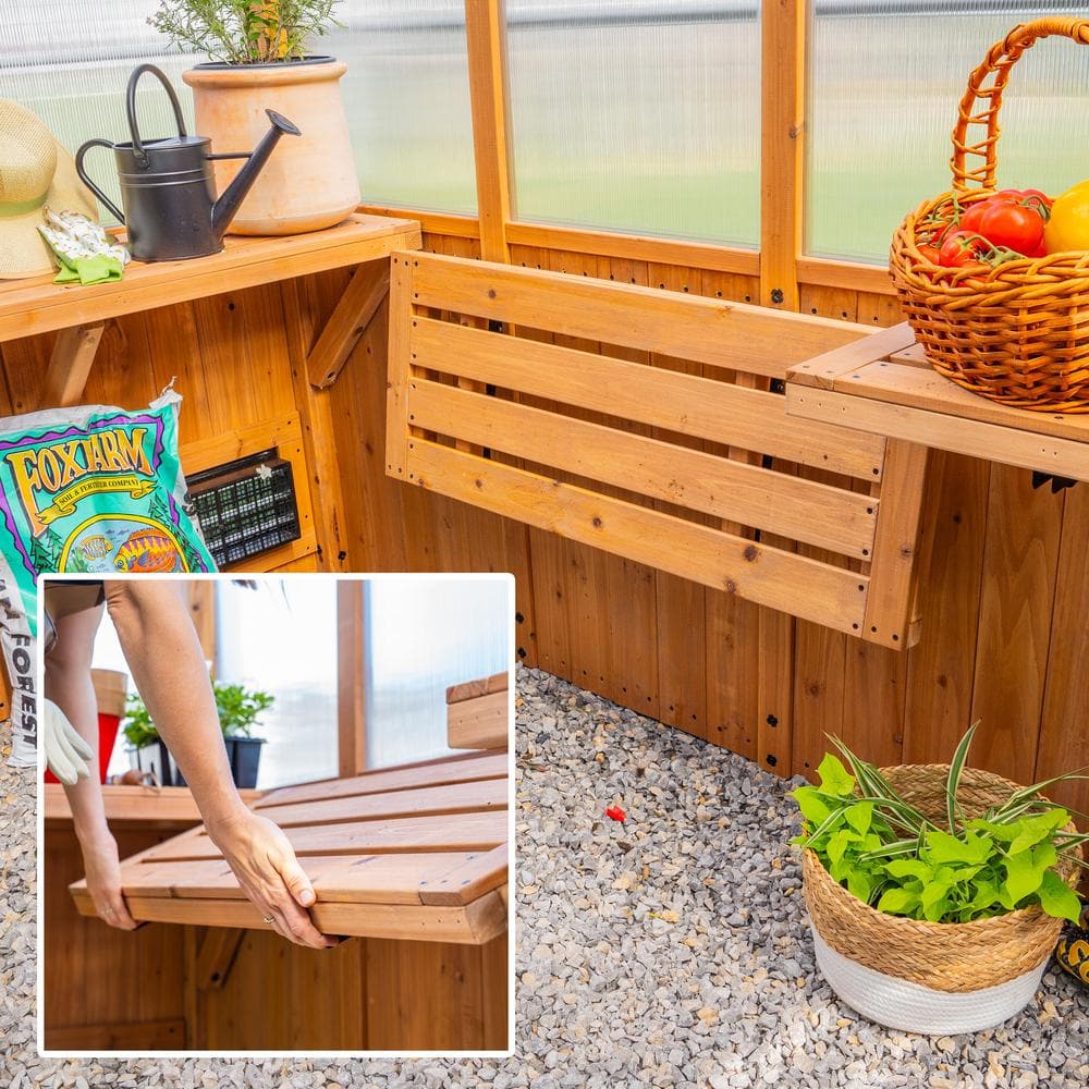 Zalie Cedar and Polycarbonate Modern Greenhouse