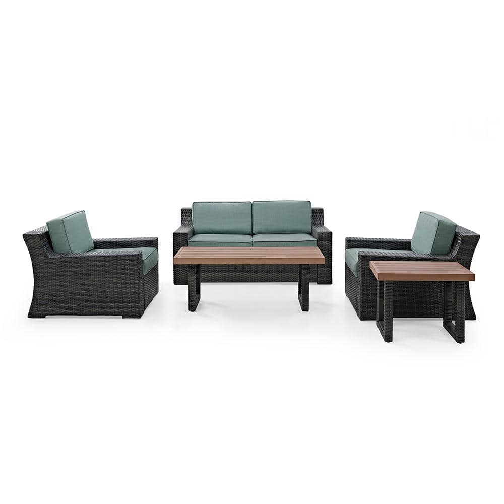 CROSLEY FURNITURE Beaufort 5Piece Outdoor Wicker Seating Set with Mist