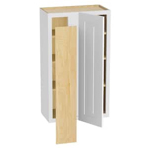 Grayson Pacific White Plywood Shaker Assembled Blind Corner Kitchen Cabinet Soft Close Left 24 in W x 12 in D x 36 in H