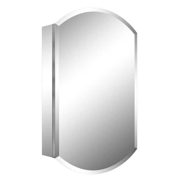 20 in. W x 32 in. H Arched Aluminum Medicine Cabinet with Mirror, Adjustable Shelf Modern Bathroom Storage Cabinet