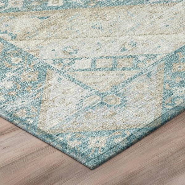 Chantille Machine Washable Indoor/Outdoor Abstract ACN3156 Teal 3 ft. x 4 ft. Area Rug