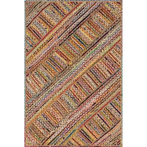 Emsley Bold Striped Cotton and Jute Blend Multicolor 8 ft. x 10 ft. Area Rug