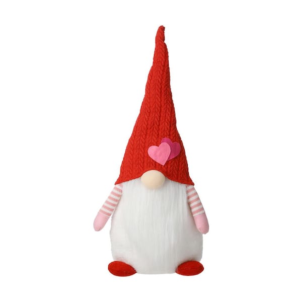 Glitzhome 25.5 in. H Fabric Valentine's Gnome Standing Decor 2005000060 ...