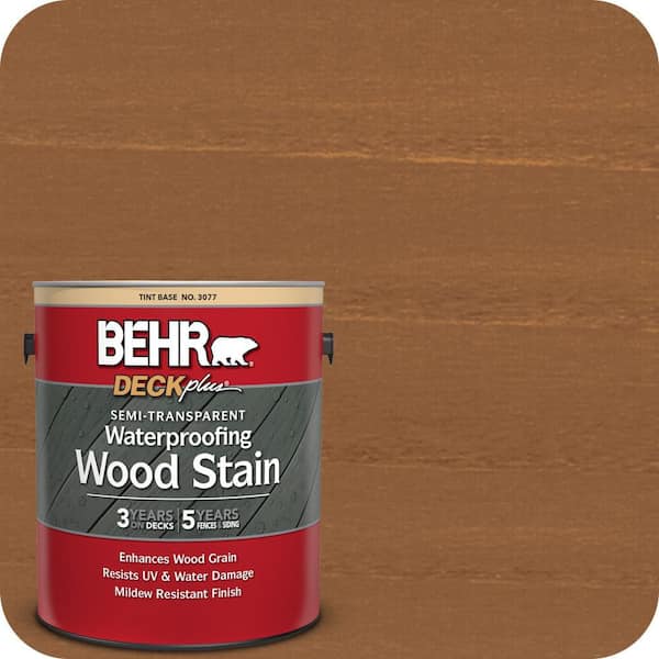 BEHR DECKplus 1 gal. #ST-147 Castle Gray Semi-Transparent Waterproofing Exterior Wood Stain