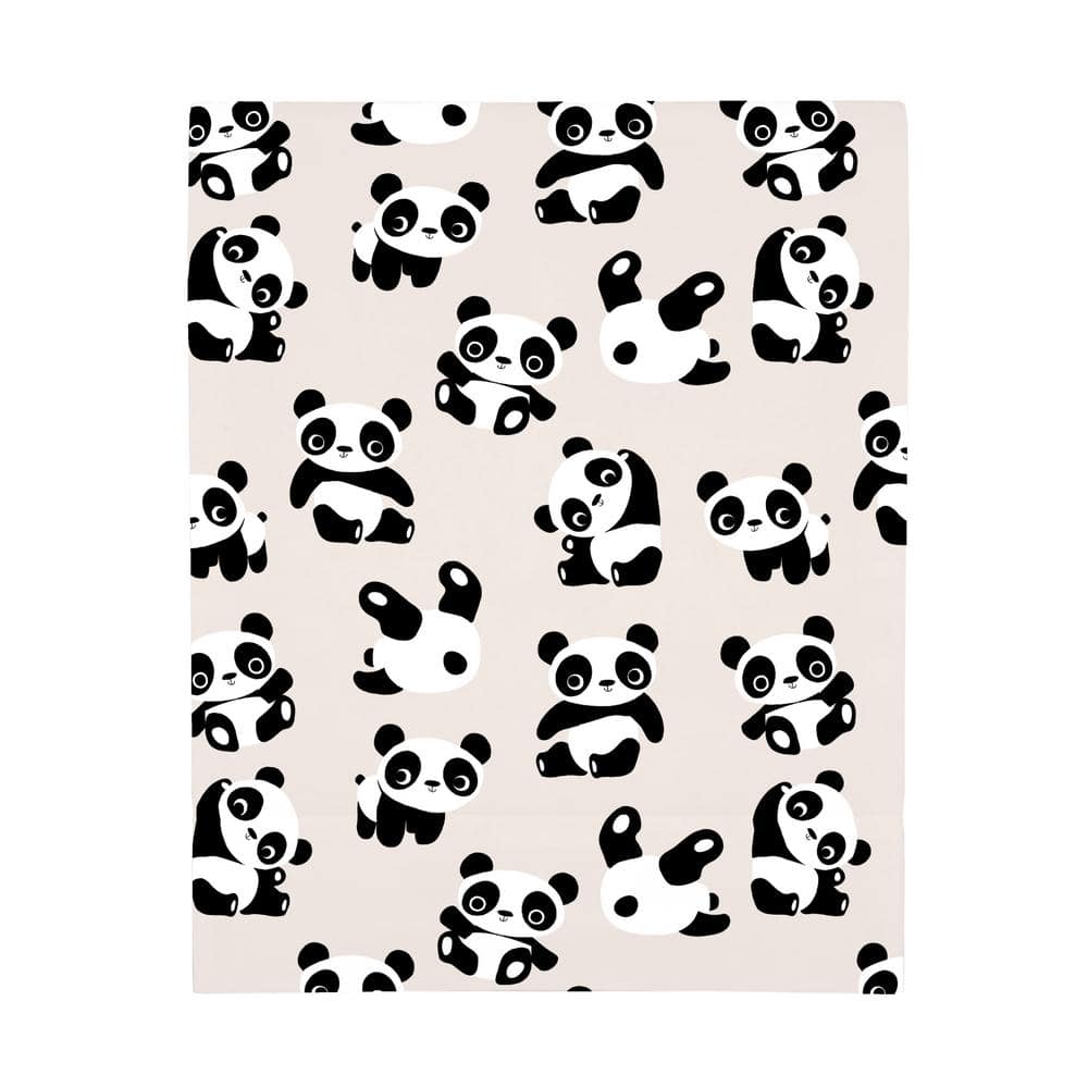 NoJo Super Soft Taupe, Black and White Playful Panda Polyester Fitted ...