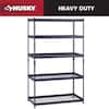 Husky 5-Shelf Metal Heavy-Duty Adjustable Garage Storage Shelving Unit in Black (48 in. W x 78 in. H x 24 in. D) N3R482478W5B