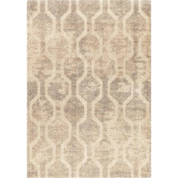 Orian Rugs Linked Up Ivory Geo Shag 5 ft. x 8 ft. Indoor Area Rug