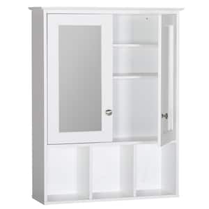 23.6 in. W Oversized Bathroom Medicine Cabinet Wall Mounted Storage with Mirrors and Adjustable Shelves, White