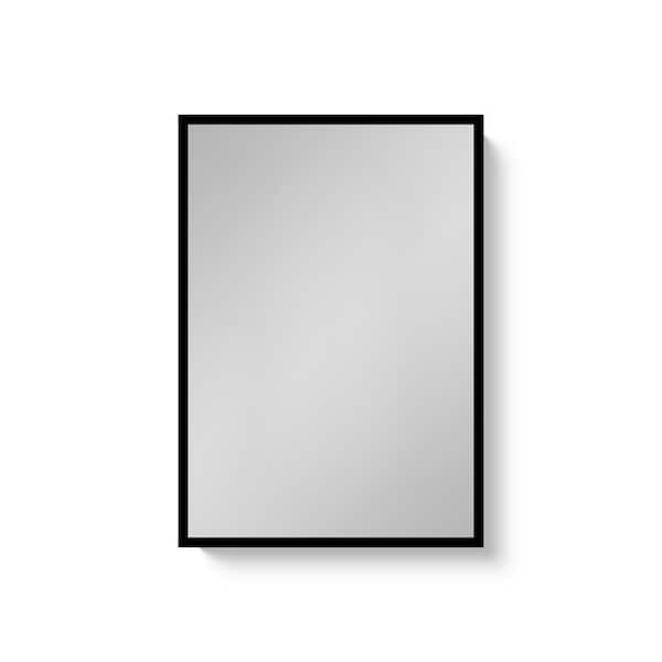 Adrinfly Modern & High-Quality 4.9 in. W x 24 in. H Rectangular Metal Medicine Cabinet with Mirror, Removable 2 Shelves in Black