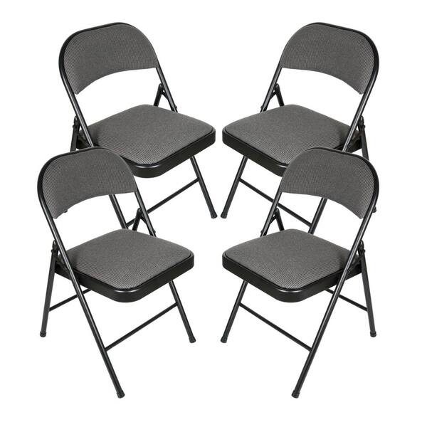 Best Buy: Lavish Home Folding Chairs – Foldable Steel Seat with Double  Brace and Upholstered Vinyl Cushion for Indoor or Outdoor Use (2 Pc) Black  M022131