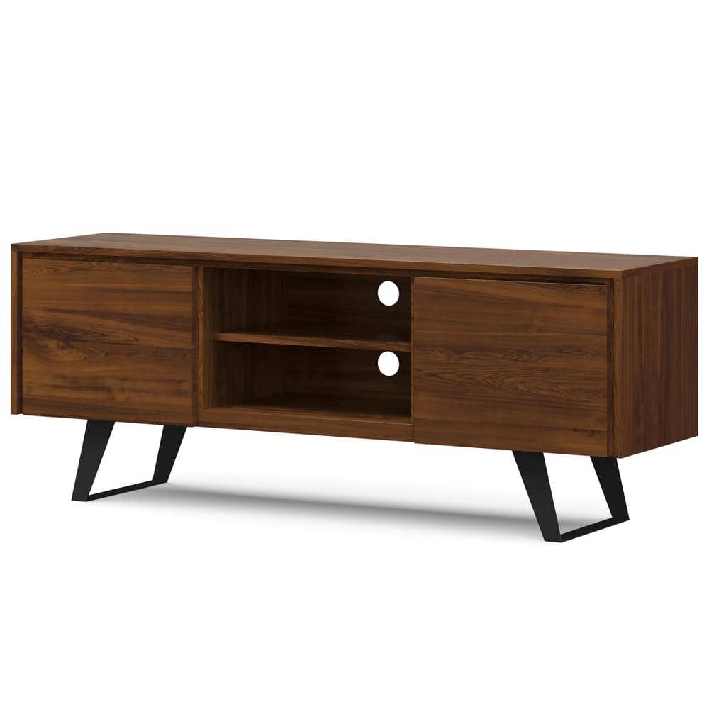Lowry 63" Walnut TV Media Stand with Metal Legs