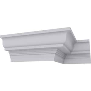 SAMPLE - 4-1/2 in. x 12 in. x 3-7/8 in. Polyurethane Bulwark Smooth Crown Moulding