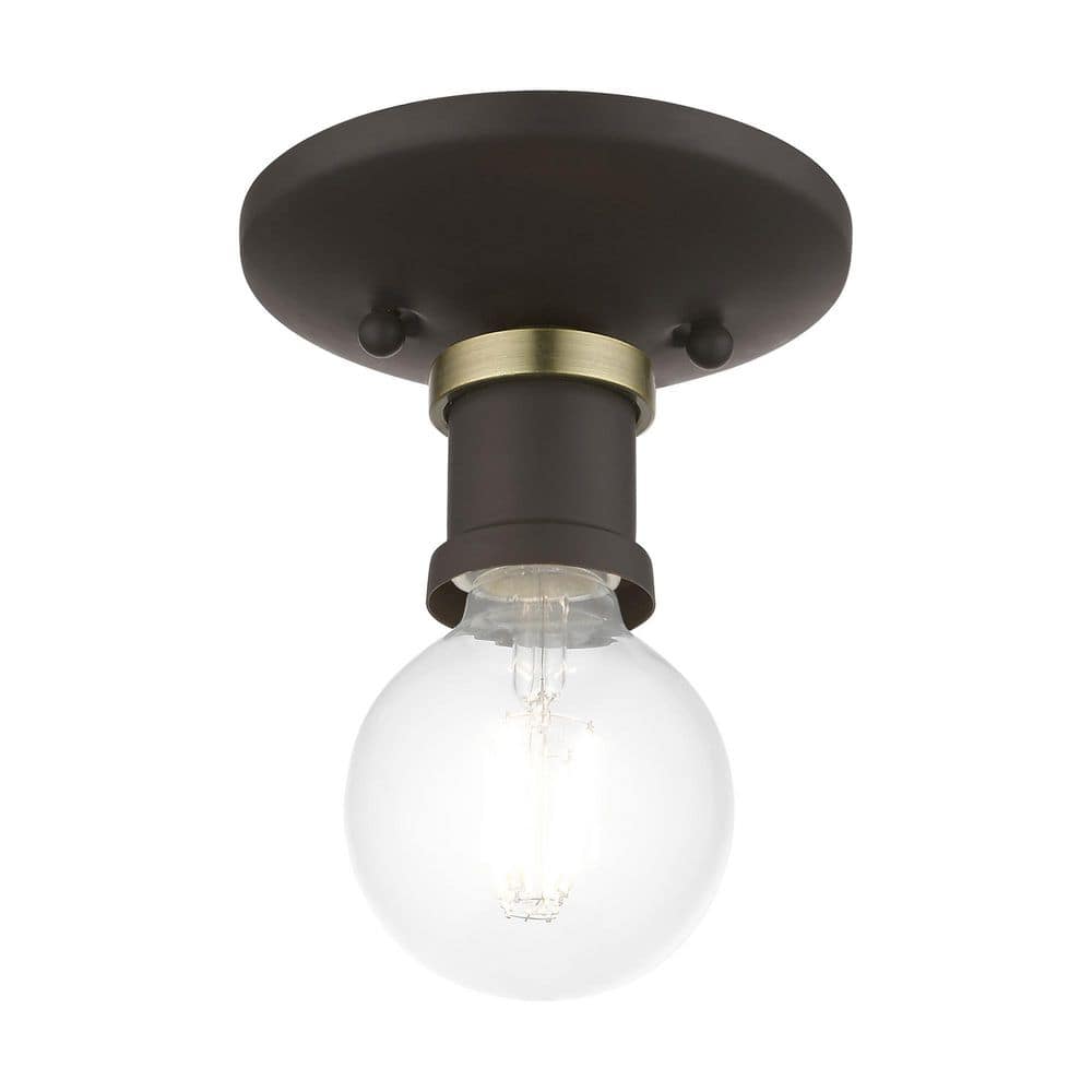Lansdale Transitional 5" Flush Mount Light in Bronze/Antique Brass