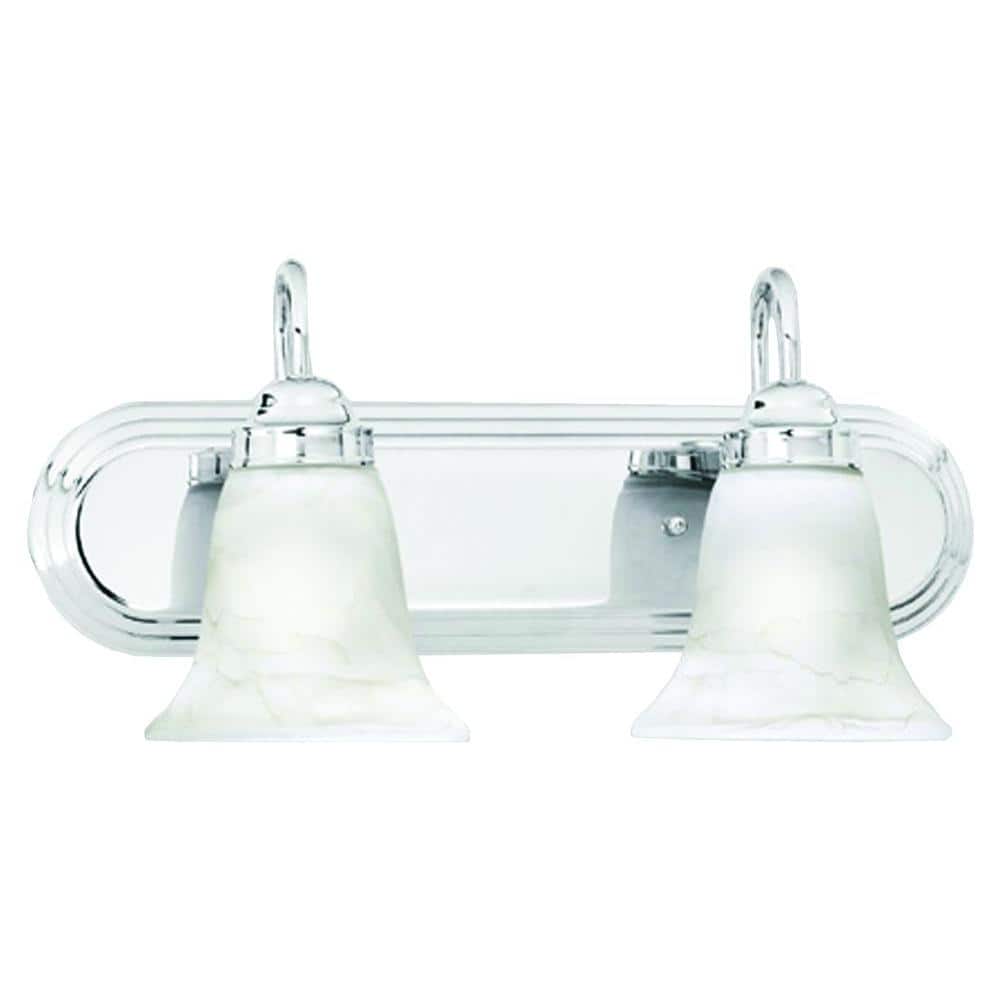 Elegant Chrome 2-Light Wall Sconce with Frosted Glass Shades