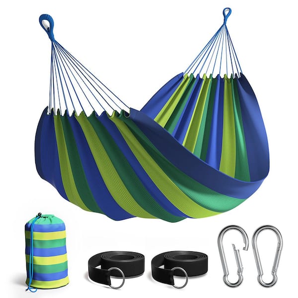 13 ft. Brazilian Reversible Hammock with Hanging Rope and Carrying Pouch Multi-Colored
