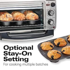 2 in 1 1450 W 4-Slice Silver Toaster Oven with 2-Slice Toaster Slots