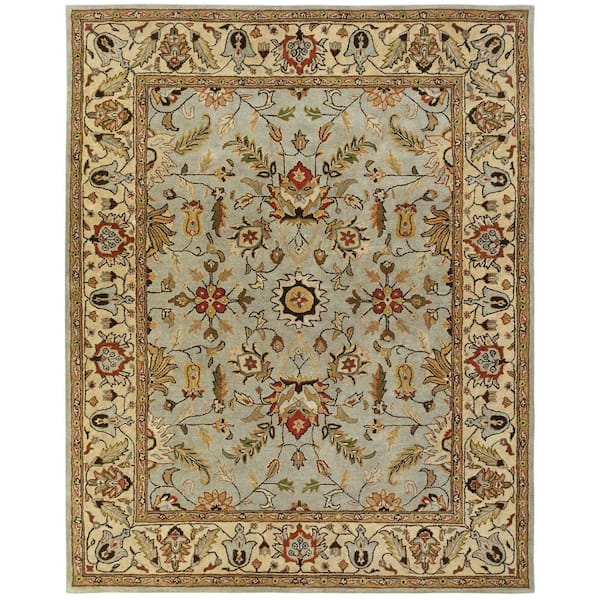 KALATY Light Blue/Gold 10 ft. x 13 ft. 6 in. Area Rug