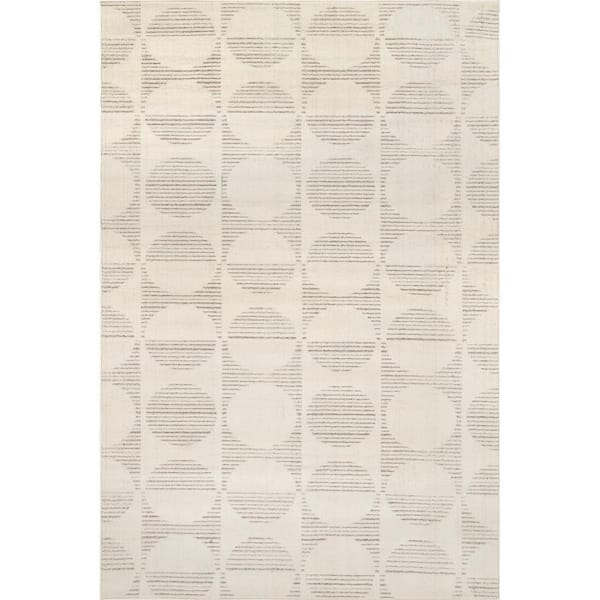 nuLOOM Tera Solar Eclipse Modern Geometric Area Rug Beige 4' ft. x 6' ft. Area Rug