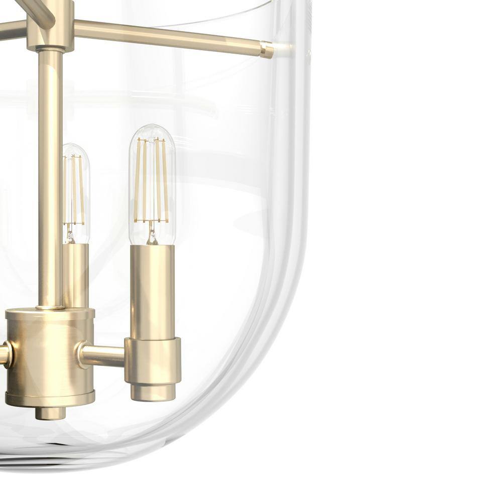 Alturas Gold Clear Glass Modern Semi-Flush Mount Light