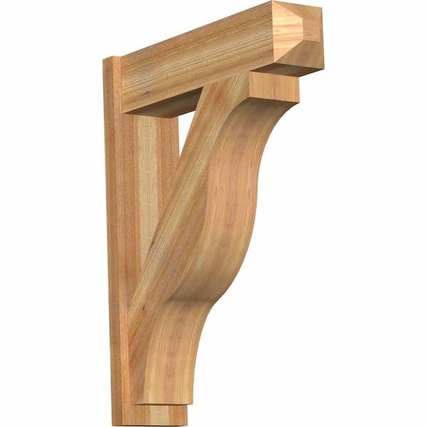 Ekena Millwork 8 in. x 38 in. x 30 in. Western Red Cedar Fuston Craftsman Rough Sawn Outlooker
