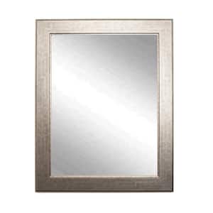 Medium Rectangle Silver Art Deco Mirror (35.5 in. H x 32 in. W)