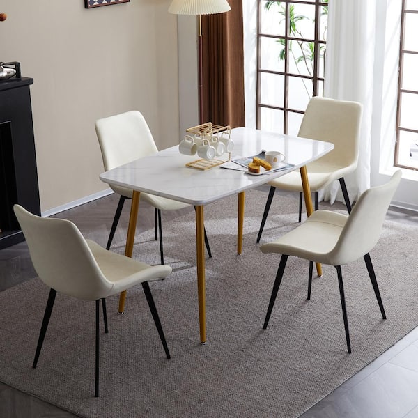 Winado Beige Faux Leather Dining Chair (Set of 4)