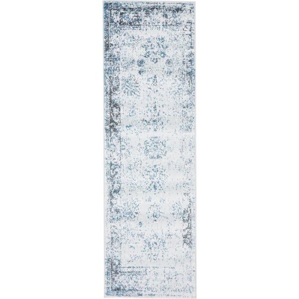 Unique Loom Sofia Casino Light Blue 2' 0 x 6' 7 Runner Rug