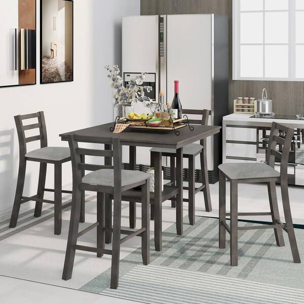 tall glass dining table set