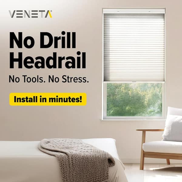 No Drill Headrail Light Filtering Cellular Shades