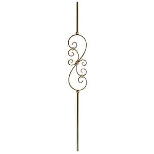 44 in. x 1/2 in. Oil Rubbed Copper Small Scroll Hollow Iron Baluster