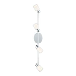Salti 2 ft. Chrome Integrated LED Track Lighting Kit with Frosted/Clear Glass Shades