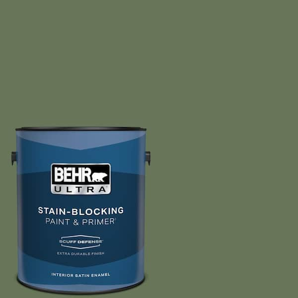 BEHR ULTRA 1 gal. #PPU10-01 Scallion Extra Durable Satin Enamel Interior Paint & Primer