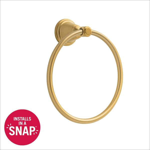 Foundations Design Series Traditional Wall Mount Closed Towel Ring in Brushed Gold