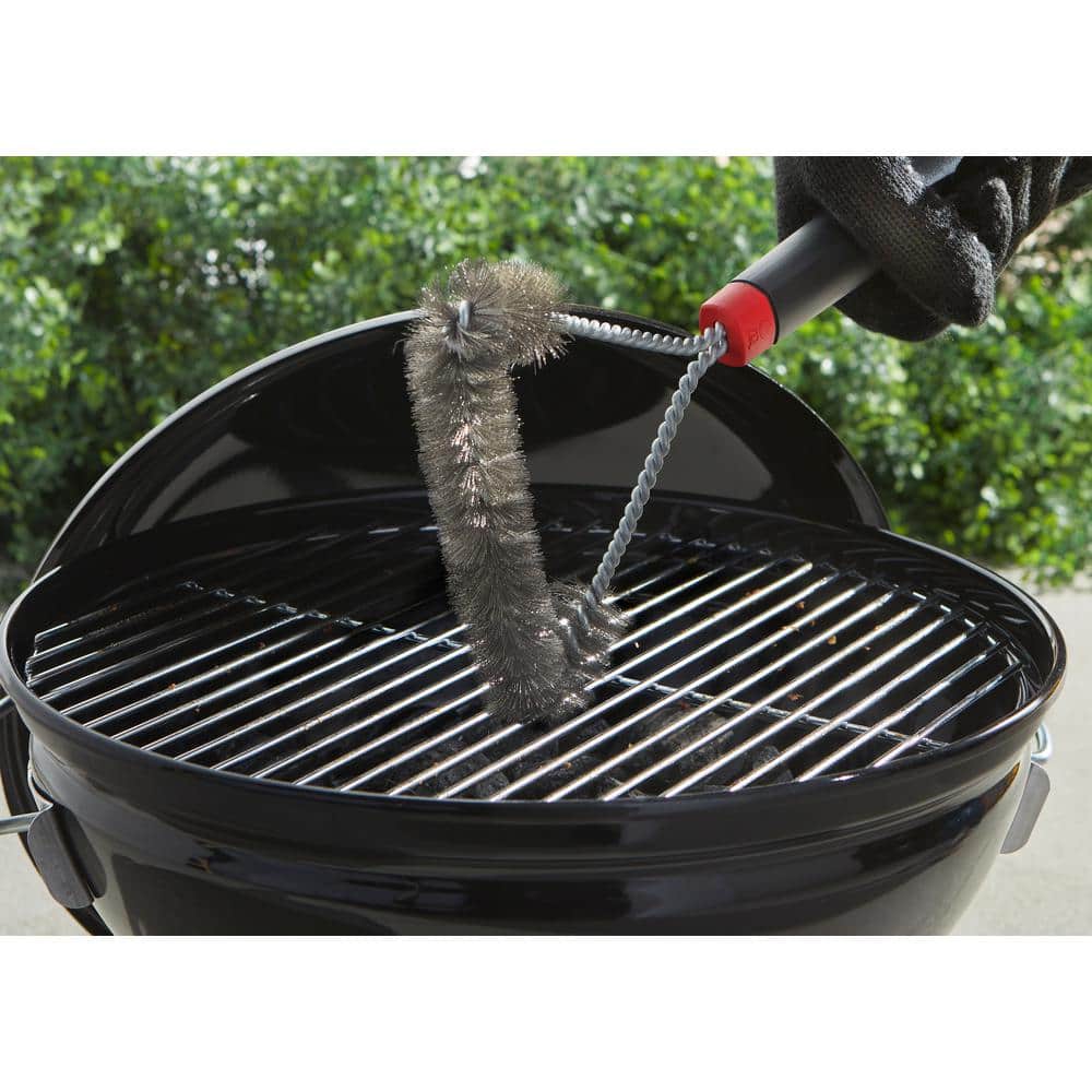 Weber 12" Black and Red Three-Sided Grill Brush