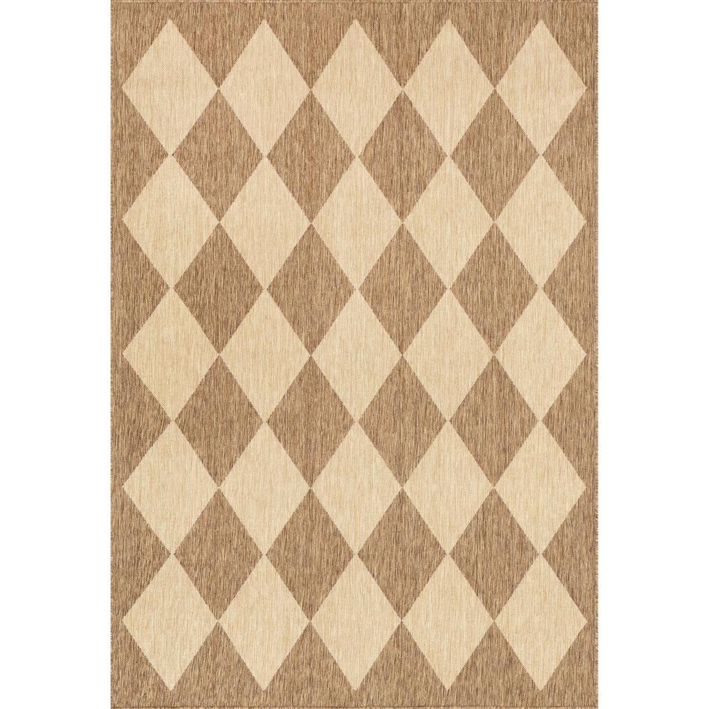Beige 5' x 8' Trellis Synthetic Easy-Care Area Rug