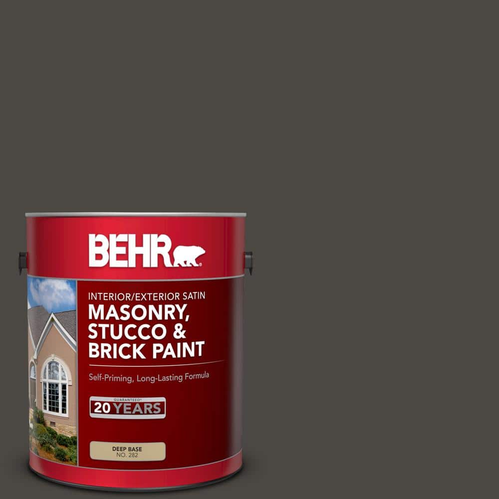 1 gal. #PPU24-01 Black Mocha Satin Interior/Exterior Masonry, Stucco and Br