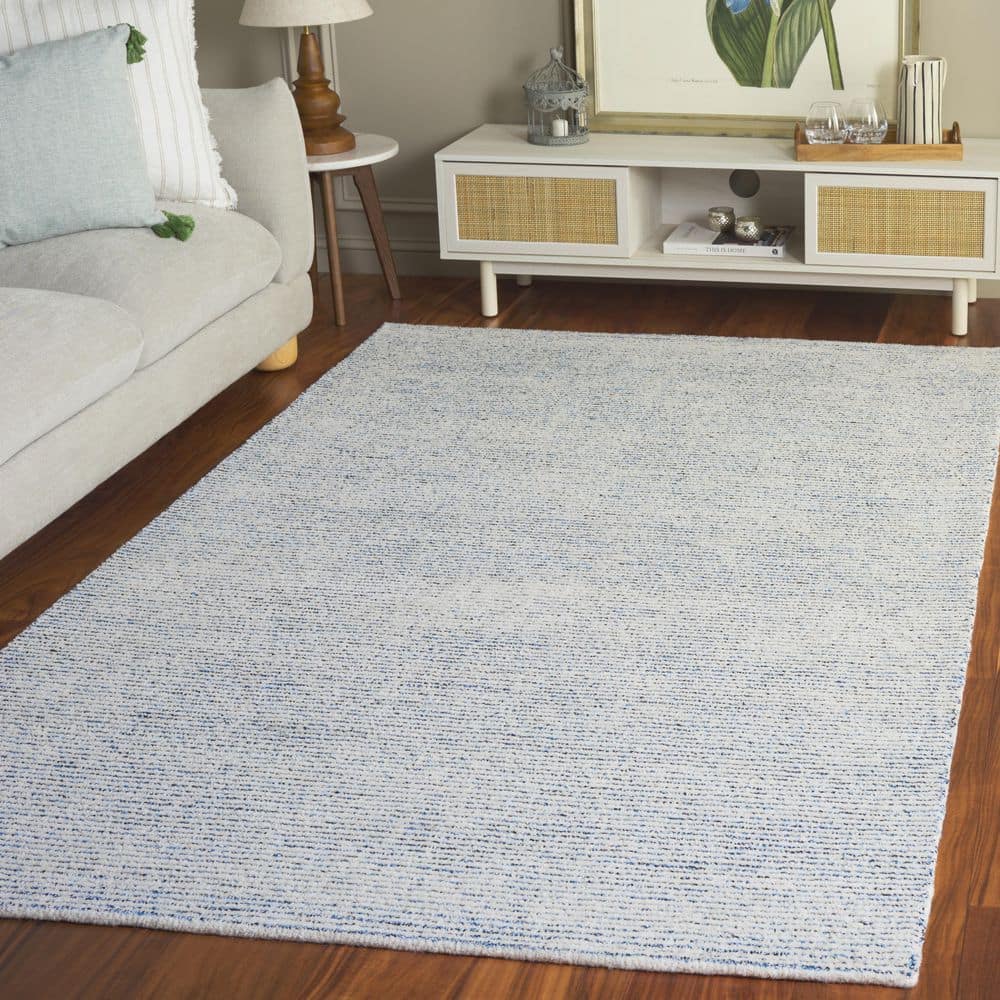 Abstract 4 ft. x 6 ft. Blue/Black Modern Distressed Area Rug price history on PriceWatchPro