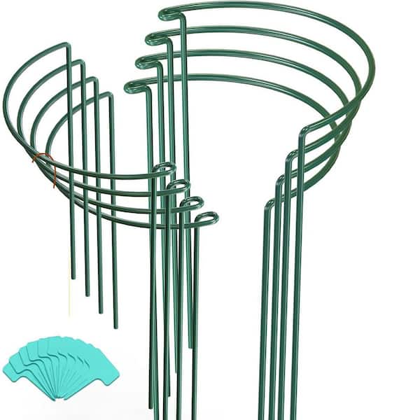 16 Pack Plant Support Stakes, 16 in. Plant Stakes for Outdoor Plants, Peony Cage with 15 Piece Green Lables