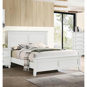 New Classic Furniture Tamarack White Wood Frame King Panel Bed