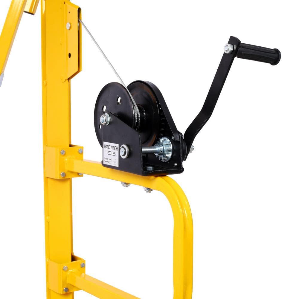 Heavy Duty Yellow Drywall Panel Hoist with Rolling Casters