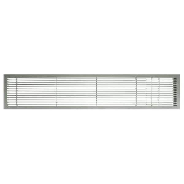 Architectural Grille AG10 Series 4 in. x 24 in. Solid Aluminum Fixed Bar Supply/Return Air Vent Grille, Brushed Satin with Door