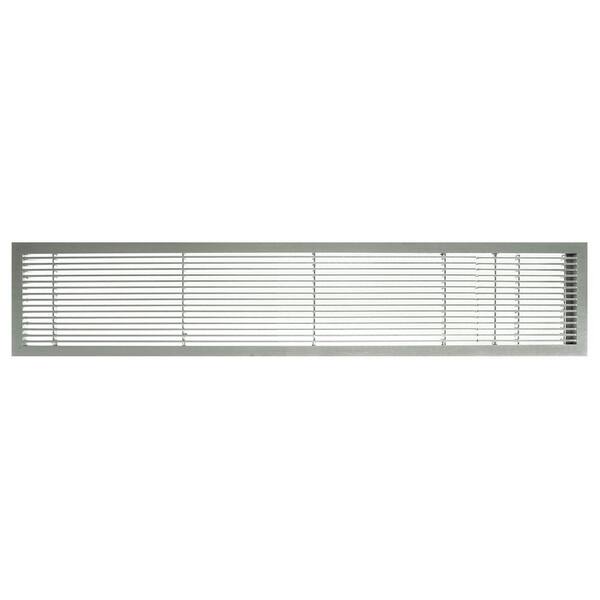 Architectural Grille AG10 Series 4 in. x 42 in. Solid Aluminum Fixed Bar Supply/Return Air Vent Grille, Brushed Satin with Door