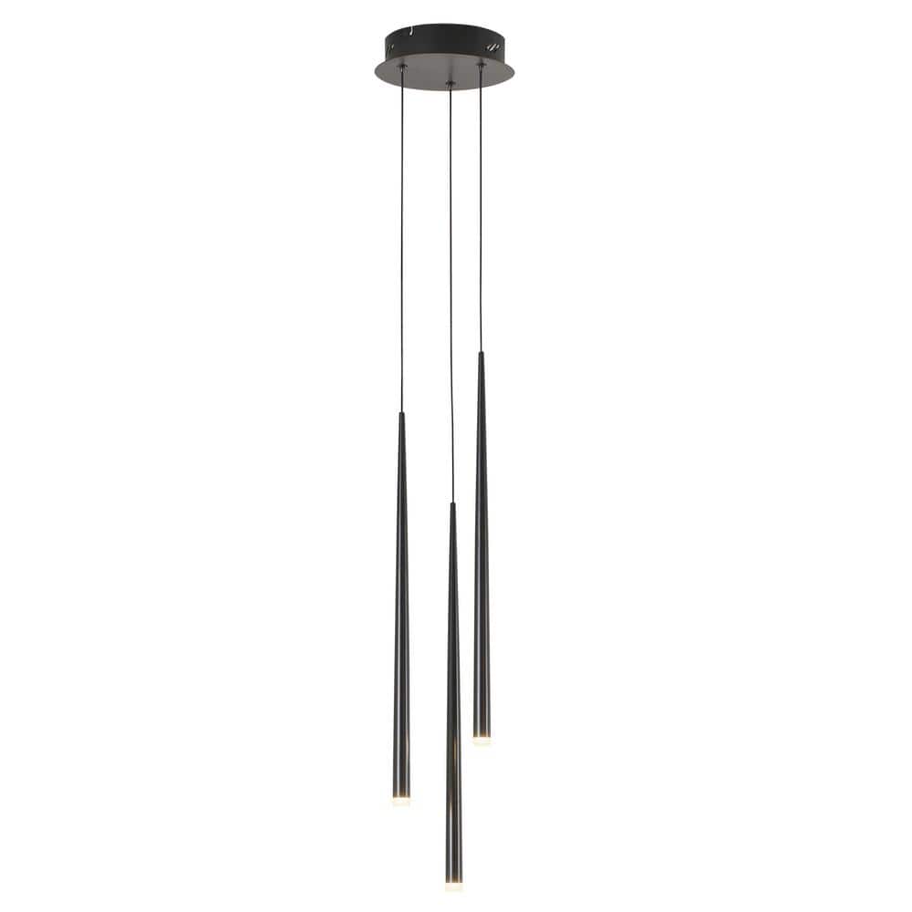 3-Lights Triac Dimmable Integrated LED Black Chandelier for Dining Room Kitchen Island, 3000K Warm Light price history on PriceWatchPro