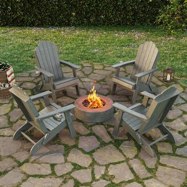 Yorkland ネイビー ポンチョ 9AR Sonkuki Linen Gray Plastic Foldable Adirondack Chair with Cup